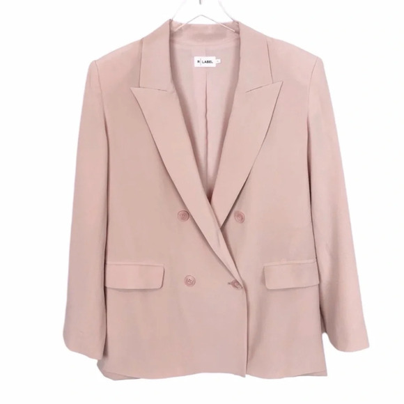 The Reset R|Label Silk Double Breasted Blazer Dusty Blush Pink Size M - Picture 12 of 12